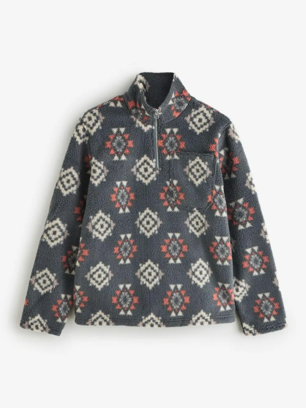 Outlet JACK & JONES Half Zip Teddy Fleece Black