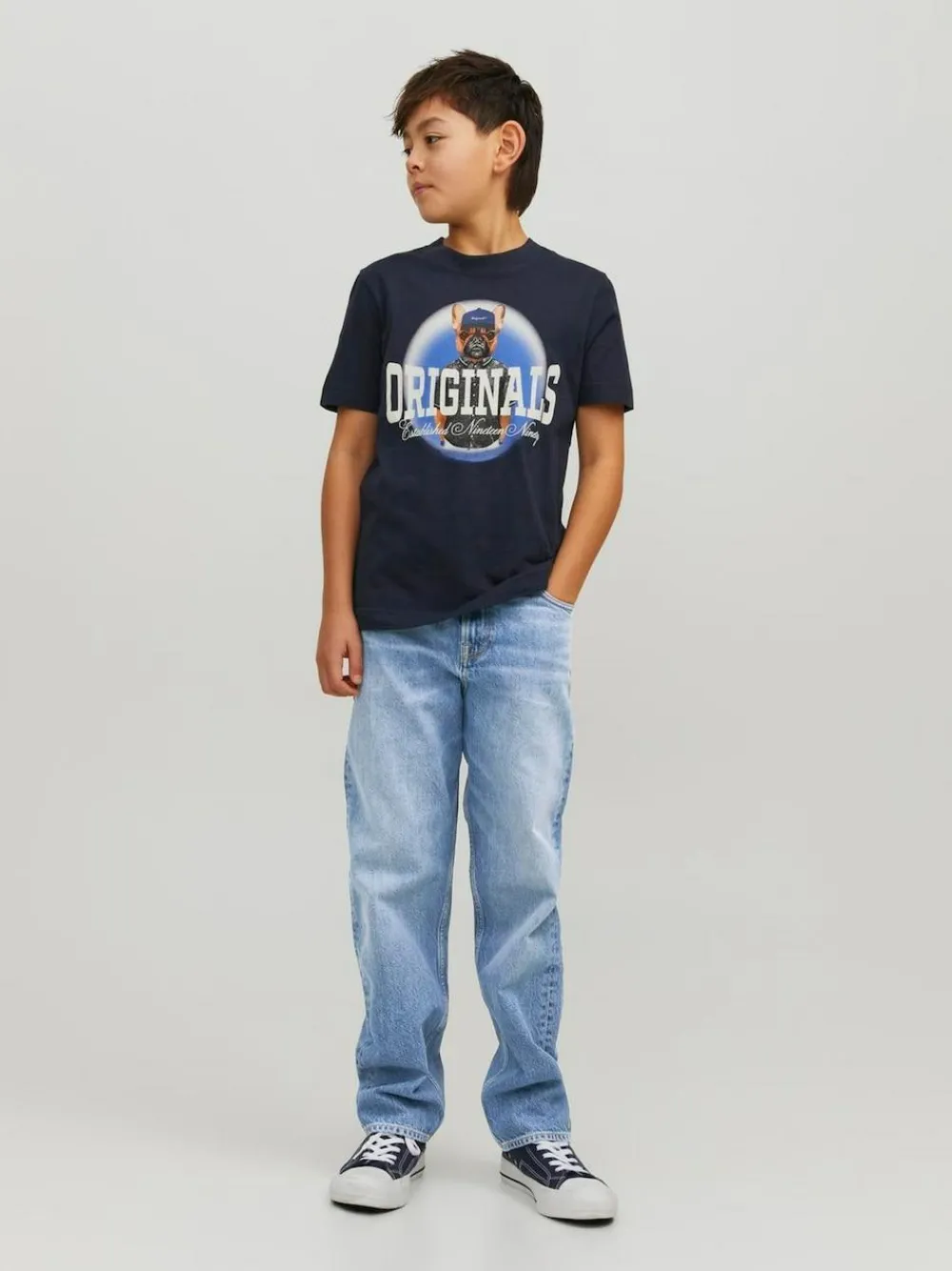 Sale JACK & JONES JUNIOR Chris Relaxed Fit Black Jeans Blue