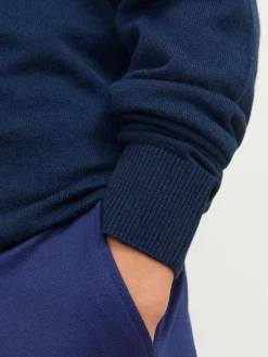 Outlet JACK & JONES JUNIOR Quarter Zip Knitted Jumper Blue