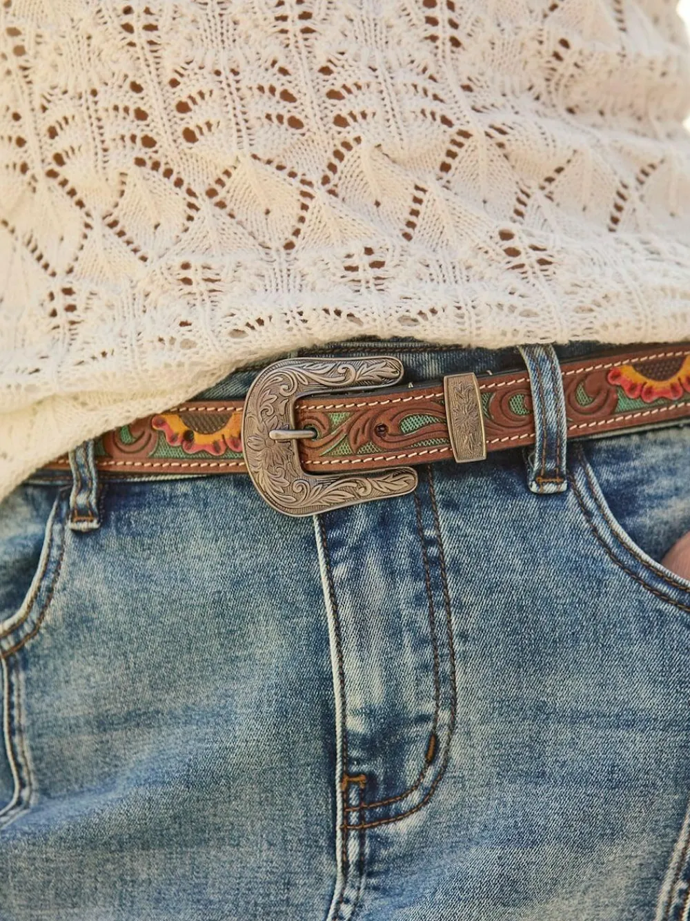 Discount Joe Browns Brown Laser Detail Western Belt
