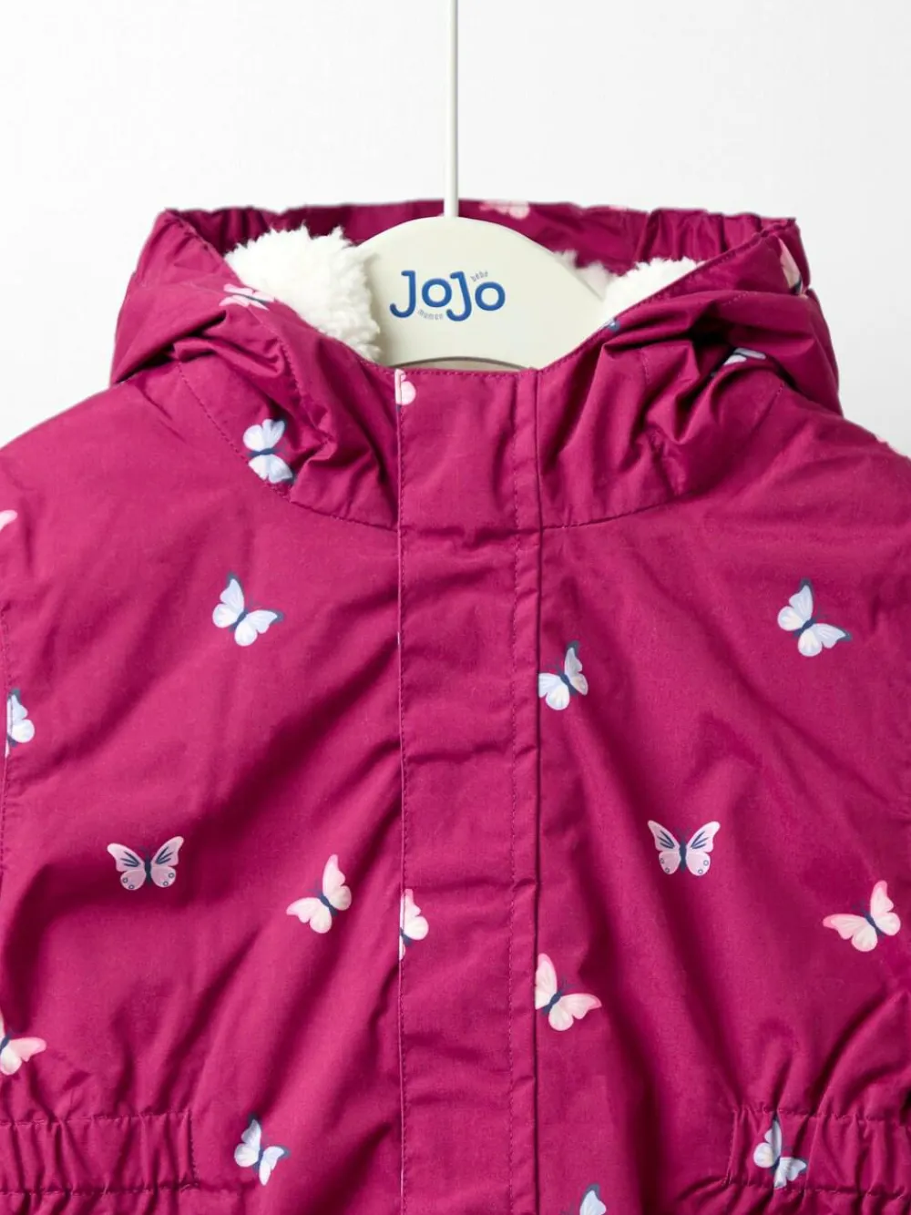 Sale Jojo Maman Bébé Lined Parka Berry Butterfly