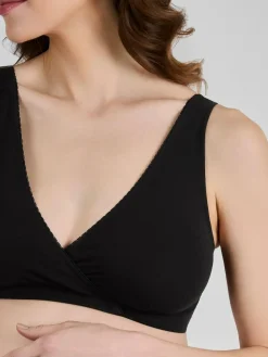 Jojo Maman Bébé 2-Pack Maternity & Nursing Sleep Bras Black