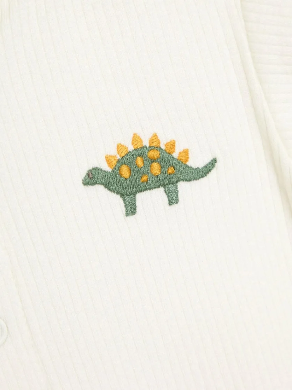Outlet Jojo Maman Bébé Blue & Cream Dino 2-Pack Short Sleeve Bodysuits