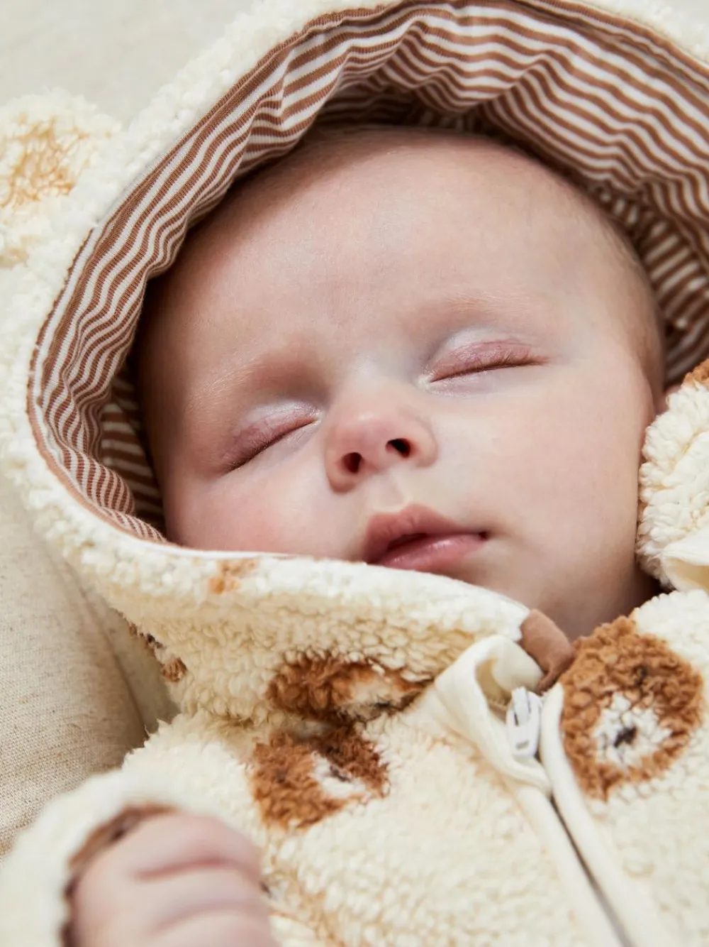 Jojo Maman Bébé Cream Bear Print Cosy Pramsuit^BOY Coats, Jackets & Pramsuits|Coats, Jackets & Pramsuits