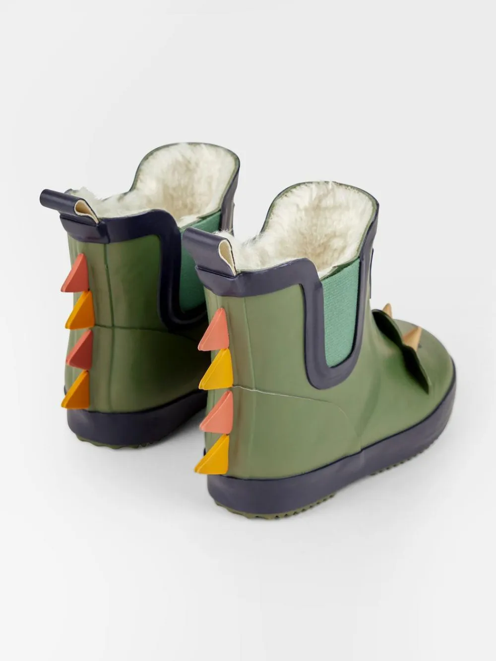 Jojo Maman Bébé Khaki Cosy Lined Dino Ankle Wellies