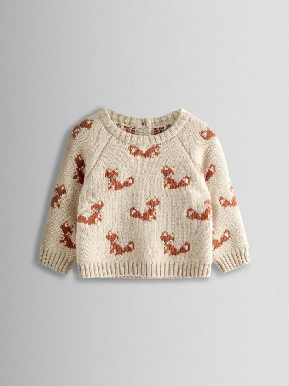 Sale Jojo Maman Bébé Knit Top & Bottom Set Natural Fox