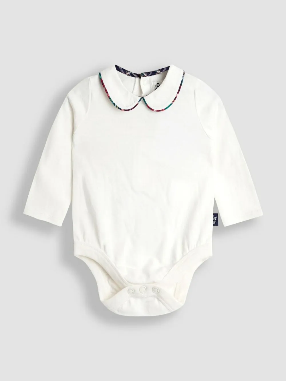 Discount Jojo Maman Bébé Navy Blue Check 2-Piece Tartan Dungarees & Body Set