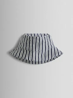 Jojo Maman Bébé Navy Blue Stripe Dungarees, T-Shirt & Hat 3-Piece Set^BOY Dungarees