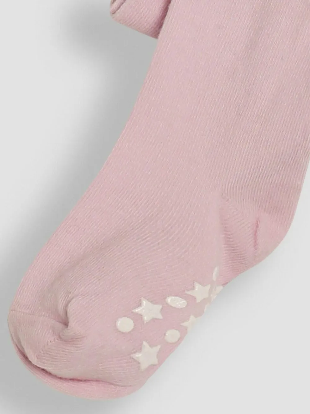 New Jojo Maman Bébé Pale Pink Cotton Rich Plain Tights