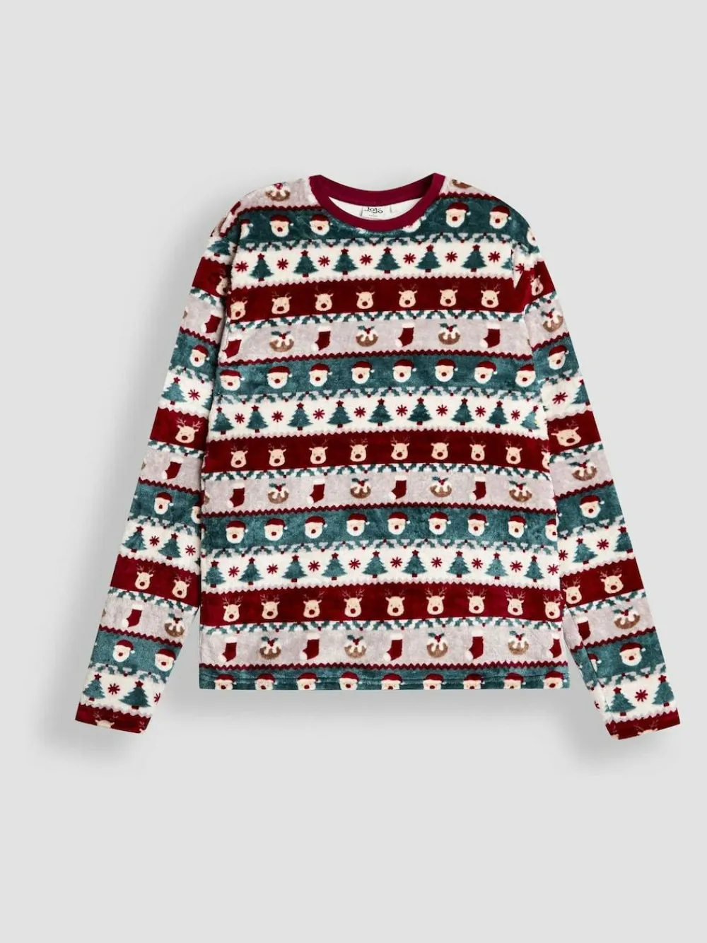 Jojo Maman Bébé Red Men's Christmas Fair Isle Fleece Pyjama Set^ Pyjamas