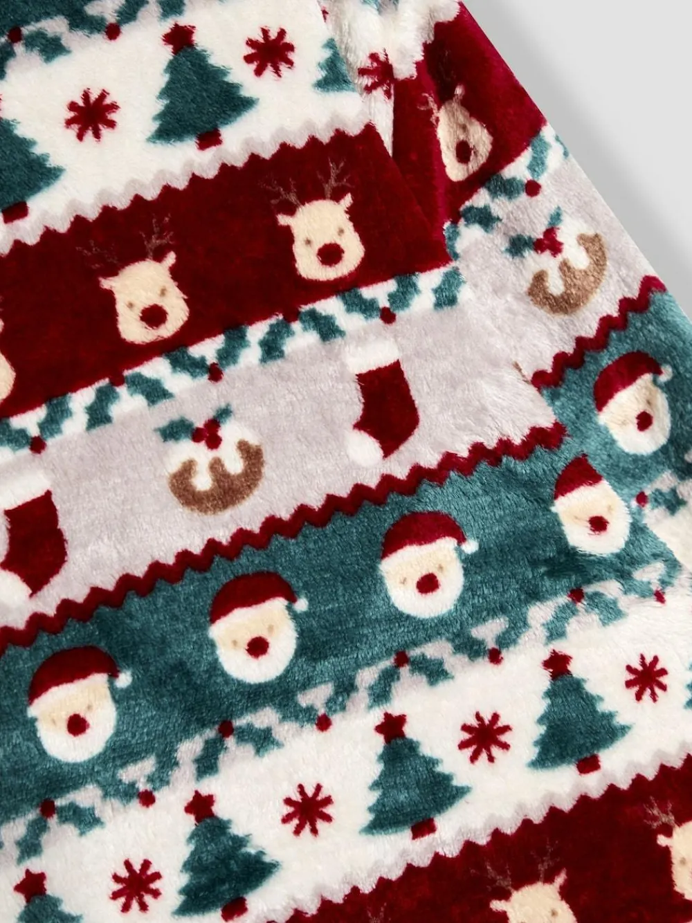 Jojo Maman Bébé Red Men's Christmas Fair Isle Fleece Pyjama Set^ Pyjamas