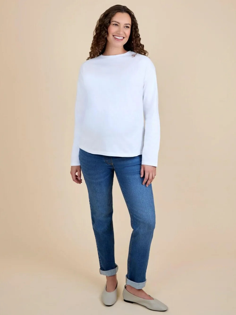 Jojo Maman Bébé Long Sleeve Boyfriend Maternity T-Shirt^Women Loungewear