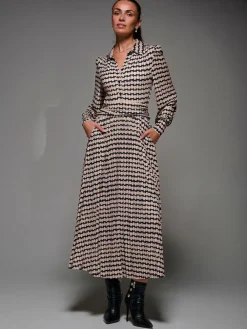 Jolie Moi Long Sleeve Pleated Jersey Maxi Dress^Women Maxi Dresses