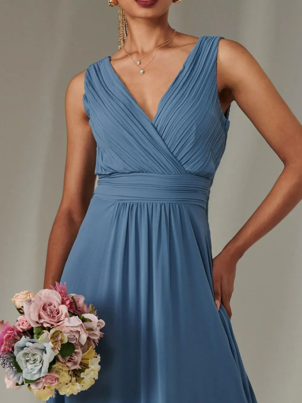 Jolie Moi Blue Cora Sleeveless Chiffon Maxi Dress^Women Maxi Dresses