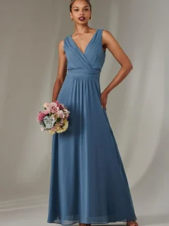 Jolie Moi Blue Cora Sleeveless Chiffon Maxi Dress^Women Maxi Dresses