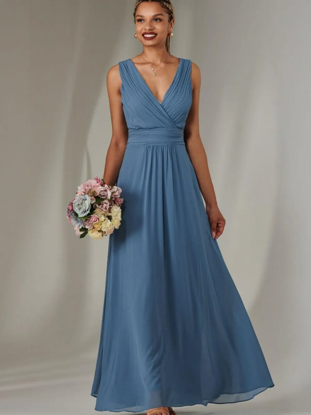 Jolie Moi Blue Cora Sleeveless Chiffon Maxi Dress^Women Maxi Dresses
