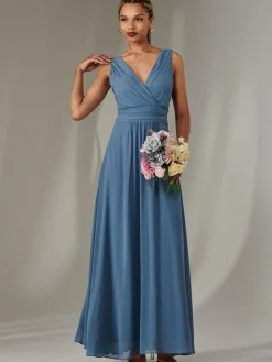 Jolie Moi Blue Cora Sleeveless Chiffon Maxi Dress^Women Maxi Dresses