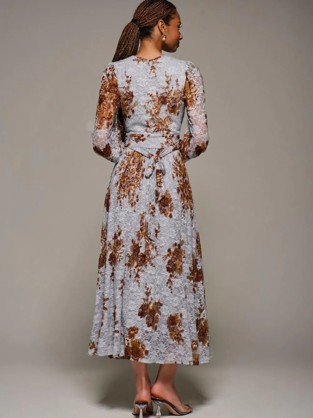 Jolie Moi Long Sleeve Printed Lace Midaxi Dress^Women Occasion Dresses