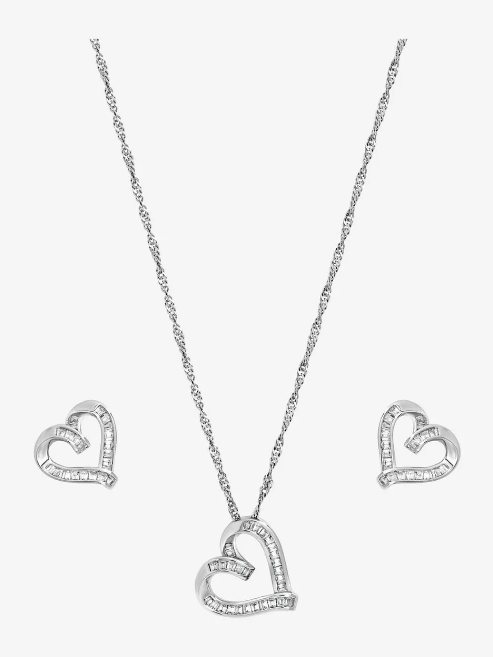 Discount Jon Richard Silver Rhodium Plated and Pave Twist Heart Gift Box Set