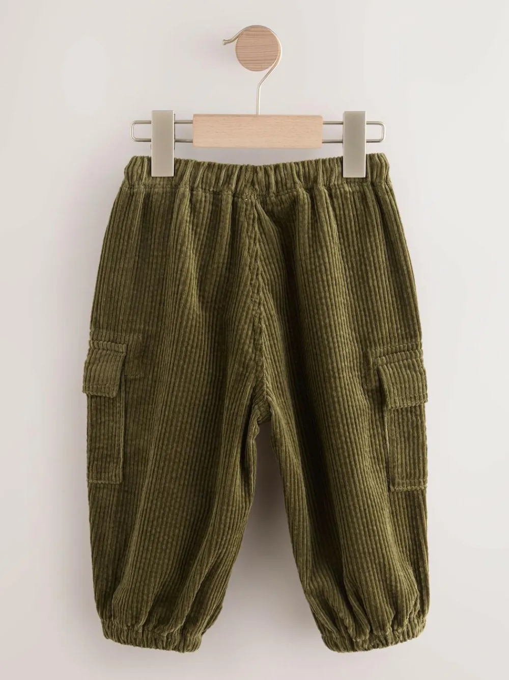 New Next Corduroy Cargo Trousers (3mths-7yrs) Khaki Green
