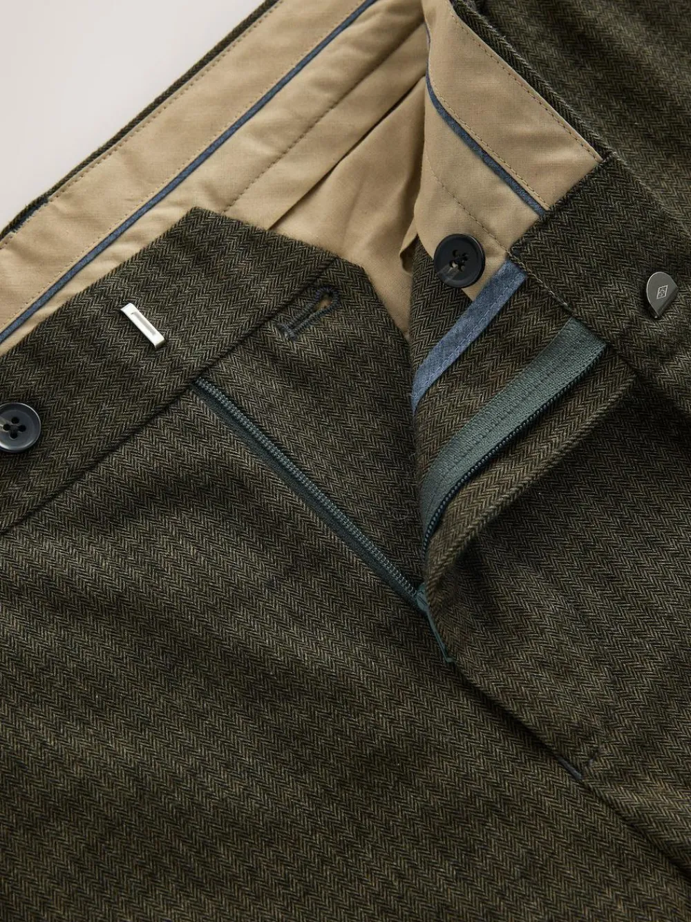 Next Regular Fit Smart Brushed Cotton Trousers^ Pants & Chinos