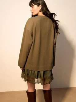 Next 2-In-1 Soft Touch Jumper Lace Skirt^Women Dresses