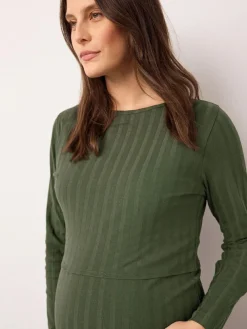 Next Maternity Long Sleeve Nursing Shelf Dress^Women Midi Dresses