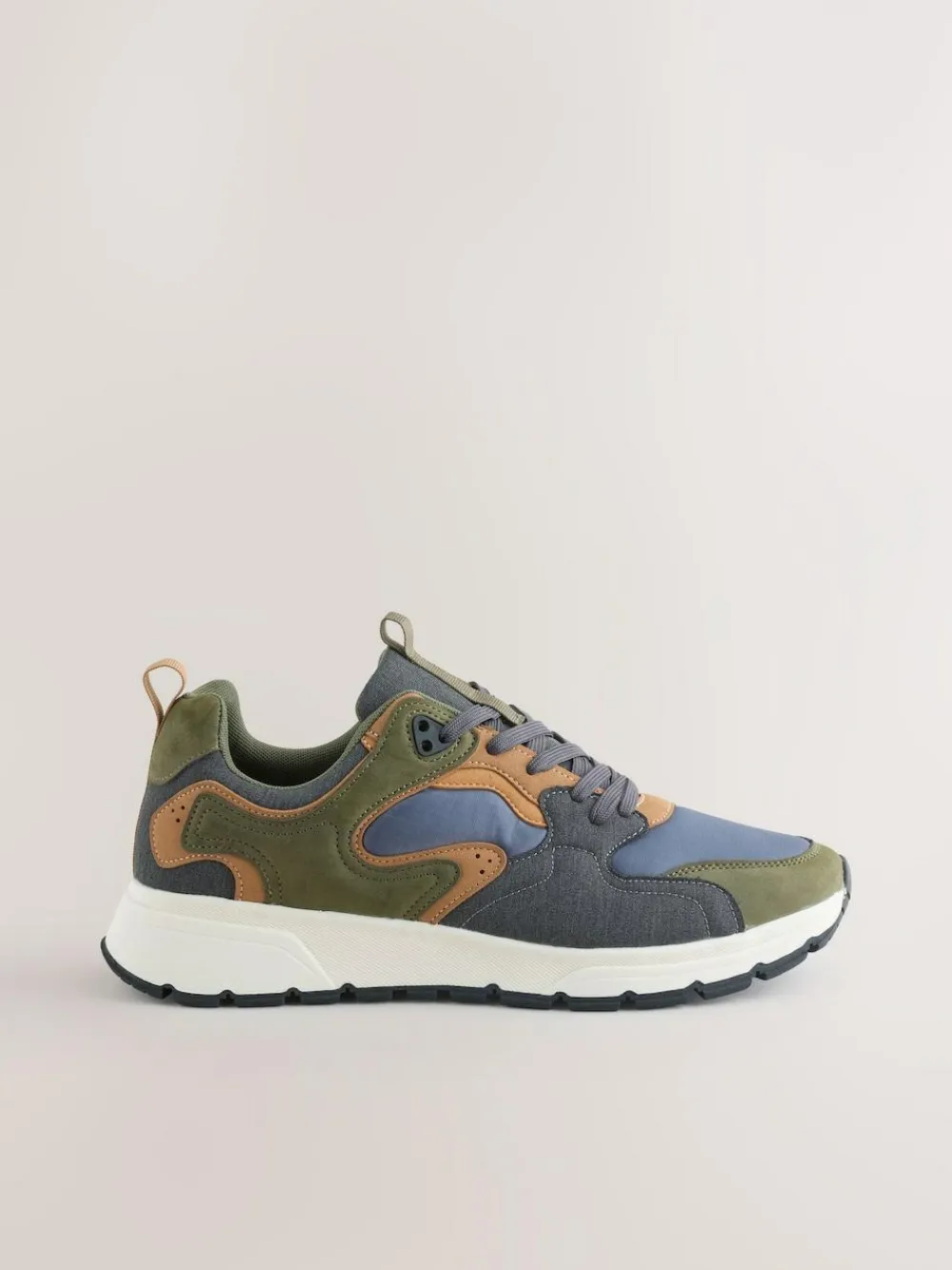 Next Khaki Green Multipanel Trainers^ Sneakers