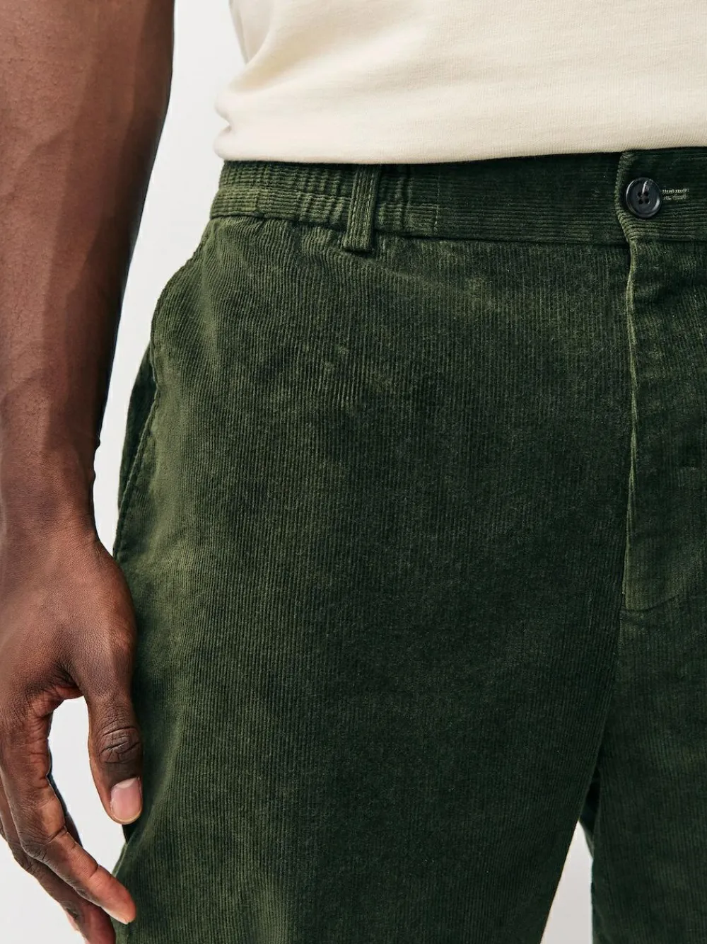 Next Regular Fit Smart Cotton Rich Corduroy Elasticated Waistband Trousers^ Pants & Chinos