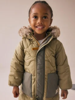 Online Next Shower Resistant Snowsuit (3mths-7yrs) Khaki Green
