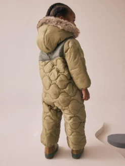 Online Next Shower Resistant Snowsuit (3mths-7yrs) Khaki Green