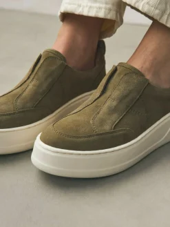 Next Slip On Signature Leather Chunky Wedge Platform Trainers^Women Sneakers
