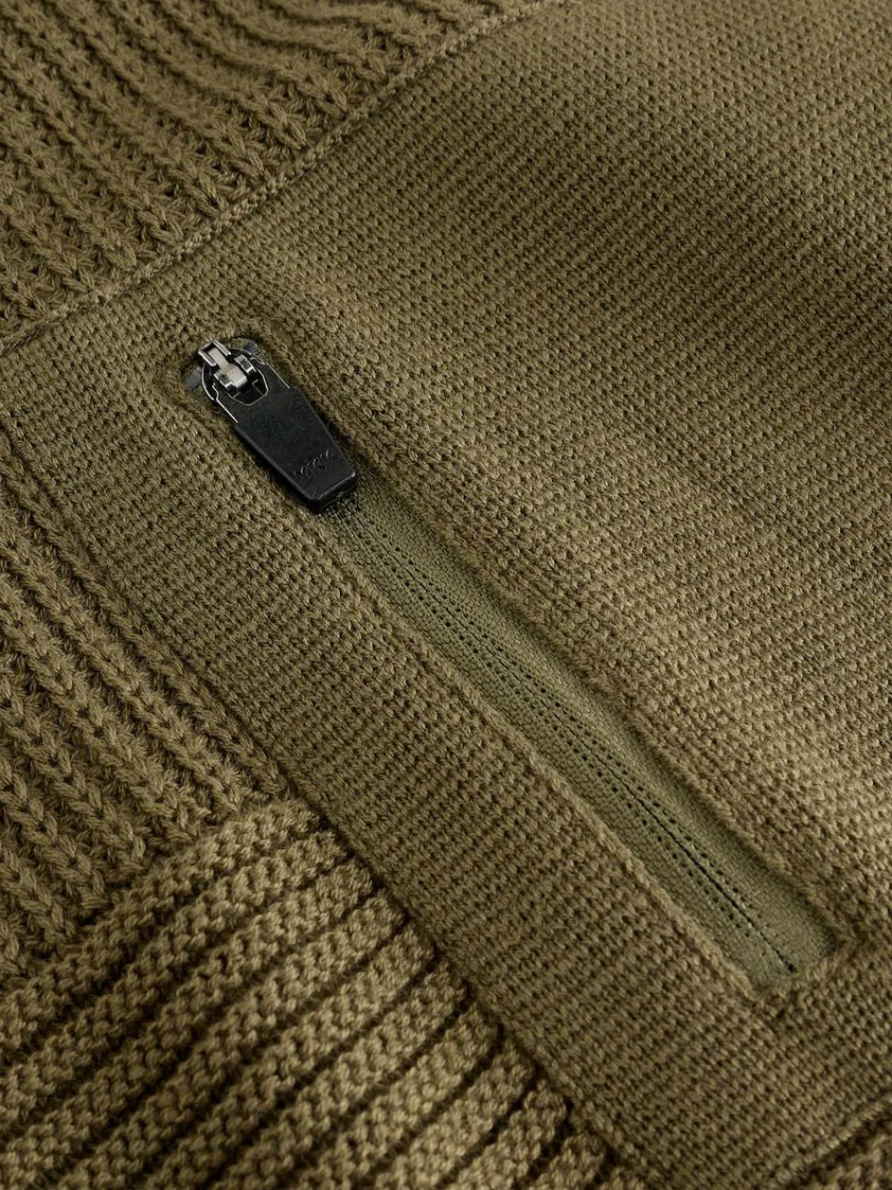 Next Khaki Green Utility Knitted Hoodie (3-16yrs)^BOY Knitwear & Sweaters|Knitwear