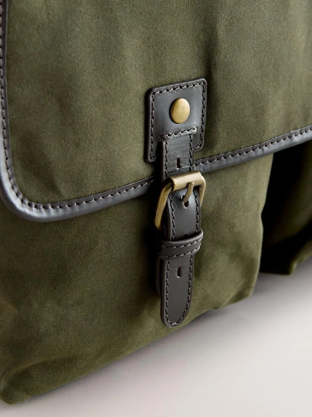 Best Next Khaki Green Wax Cotton Messenger Bag