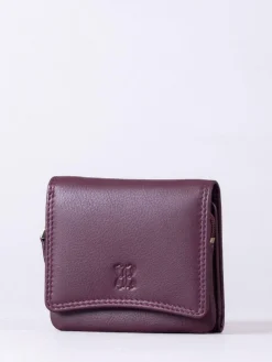 Lakeland Leather Burgundy Small Leather Flapover Purse^Women Purses