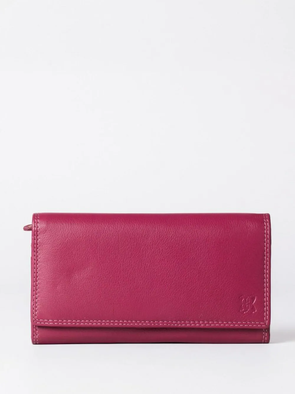 Clearance Lakeland Leather Dark Pink Large Flapover Purse