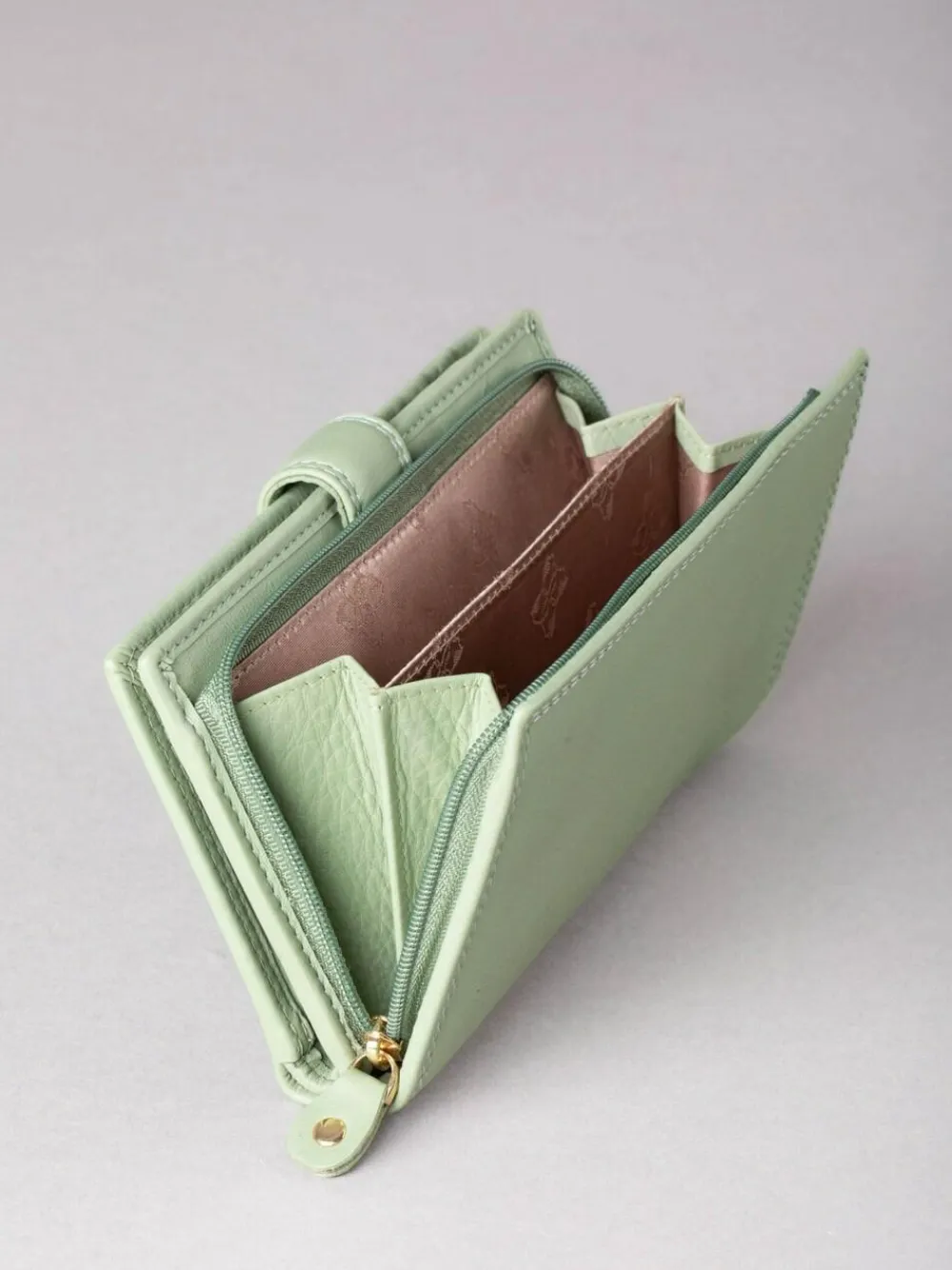 Best Lakeland Leather Green Medium Tab Purse