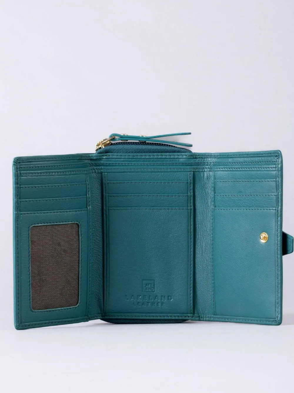 Lakeland Leather Green Medium Icon Stud Tab Purse^Women Purses