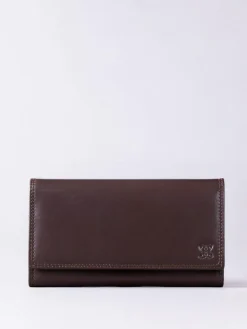 Lakeland Leather Tan Brown Large Flapover Purse^Women Purses
