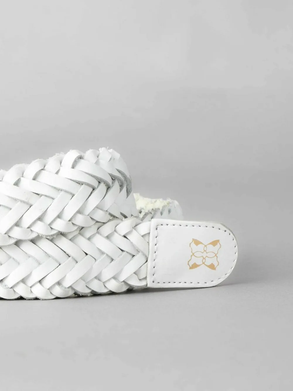 Hot Lakeland Leather Waverton Woven Belt White