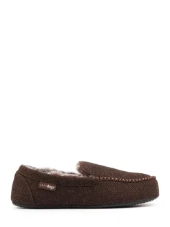 Lazy Dogz Blue Hendrix II Faux Fur Lined Full Slippers Brown