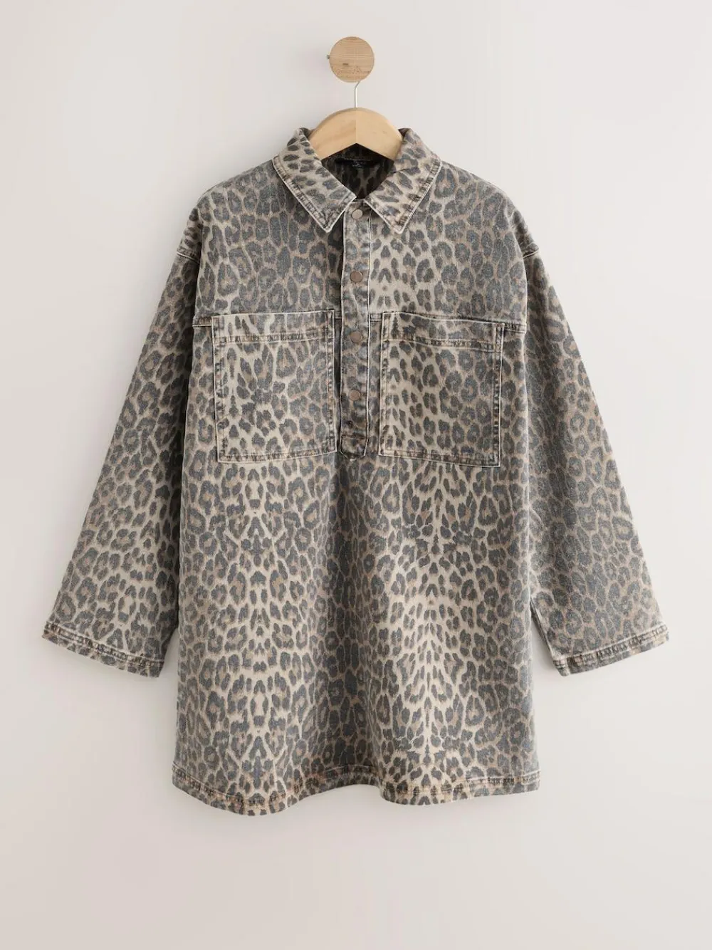 Next Mini Long Sleeve Utility Denim Dress^Women Dresses