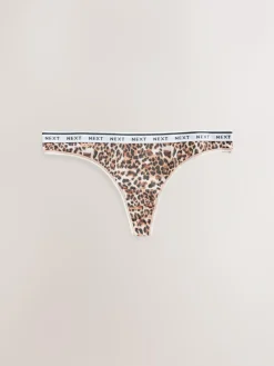 Next Thong Cotton Logo Knickers 4 Pack^Women Panties