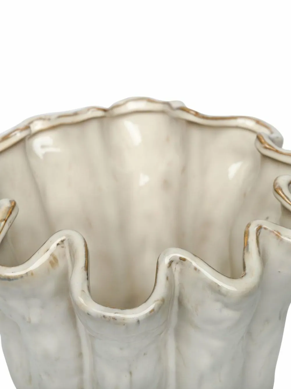 Online Libra Interiors Cream Medium Coralie Glazed Vase