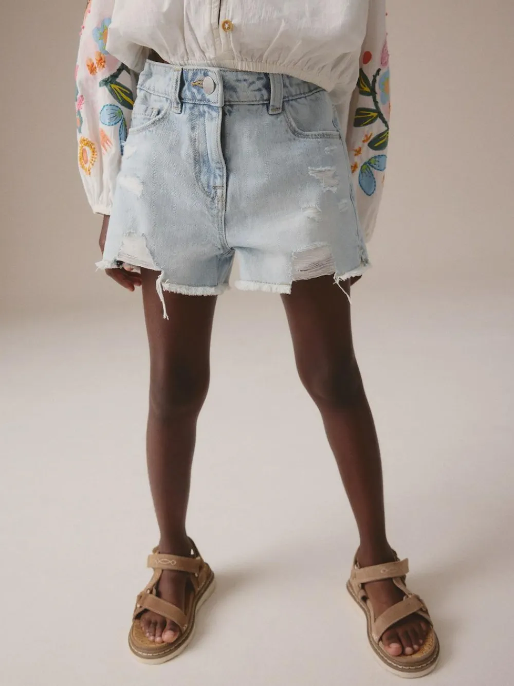 Next 100% Cotton Frayed Edge Distressed Shorts (3-16yrs)^ Shorts & Skirts