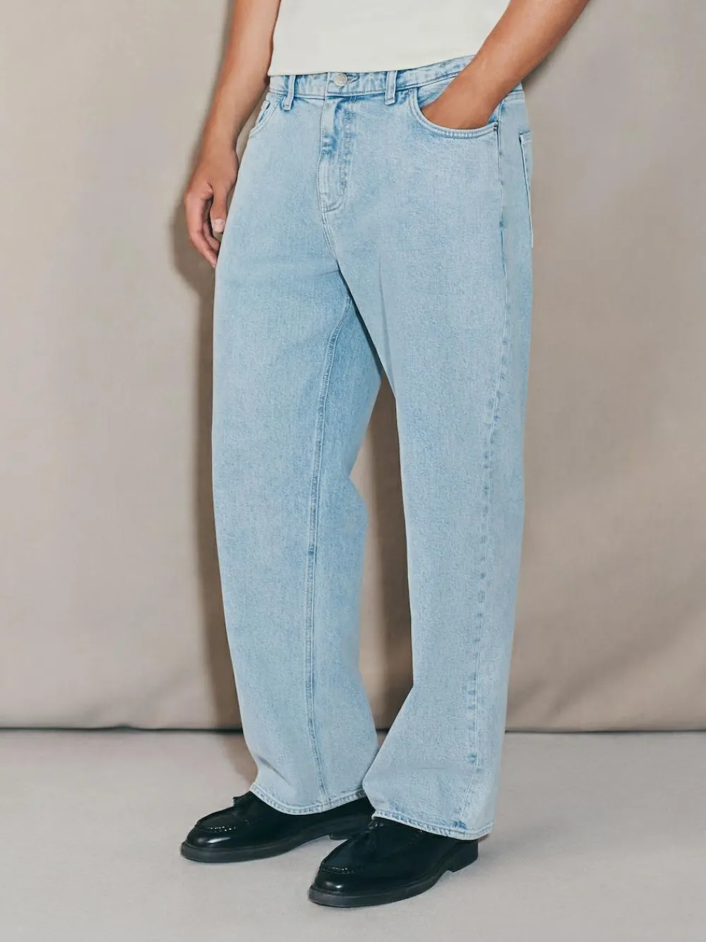 Sale Next EDIT Baggy Fit Jeans Light Blue