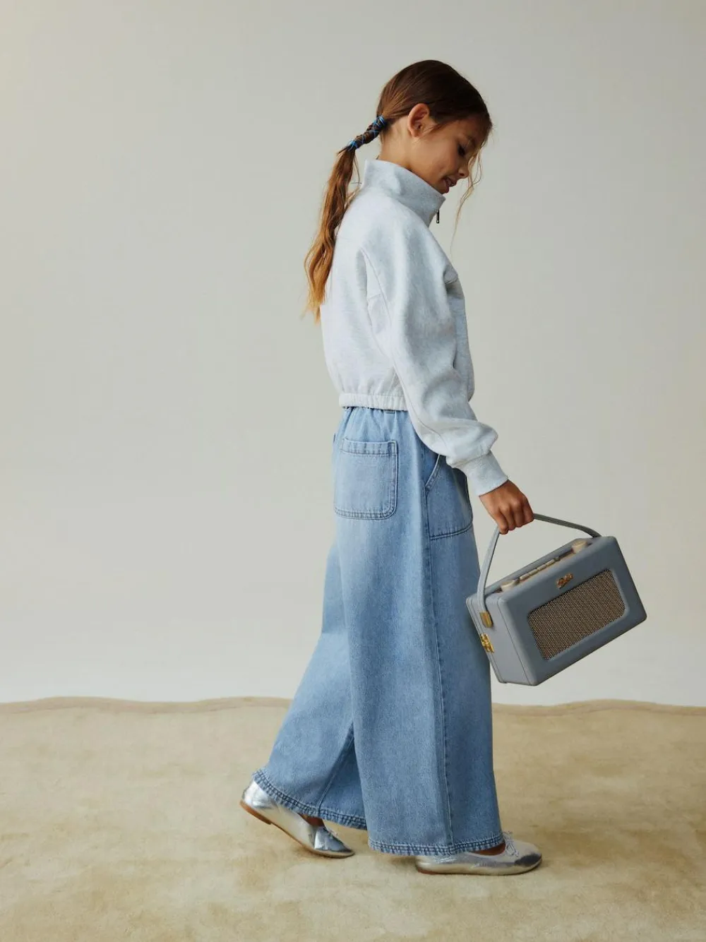 Sale Next Light Blue Pullon Wide Leg Trousers (3-16yrs)