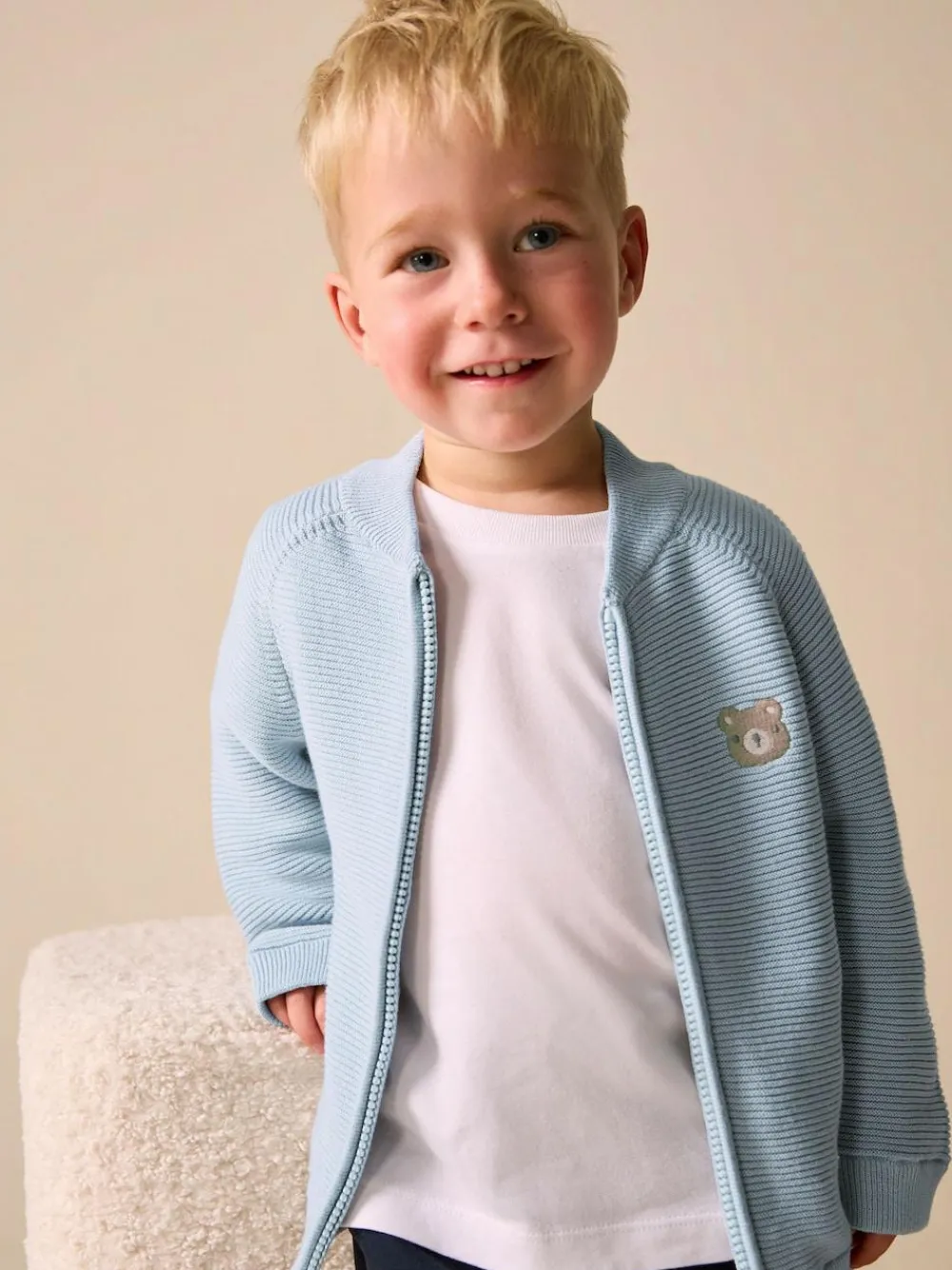 Discount Next Light Blue Zip Through Cardigan (3mths-7yrs)