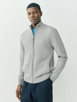 Next N.Premium Regular Fit 100% Cotton Premium Zip-Through Cardigan^ Knitwear|Knitwear
