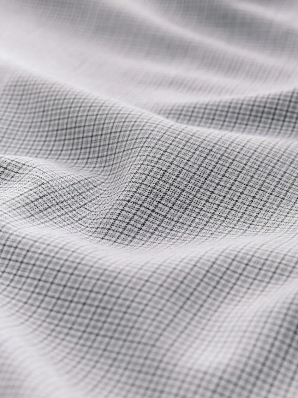Next Light Grey Regular Fit Check Soft Touch 100% Cotton Smart Long Sleeve Shirt^ Shirts